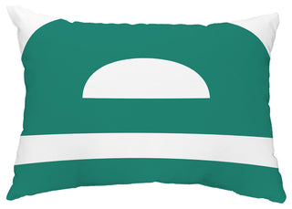 Lock 14"x20" Decorative Geometric Outdoor Throw Pillow, Green