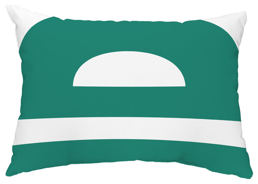 Lock 14"x20" Decorative Geometric Outdoor Throw Pillow, Green
