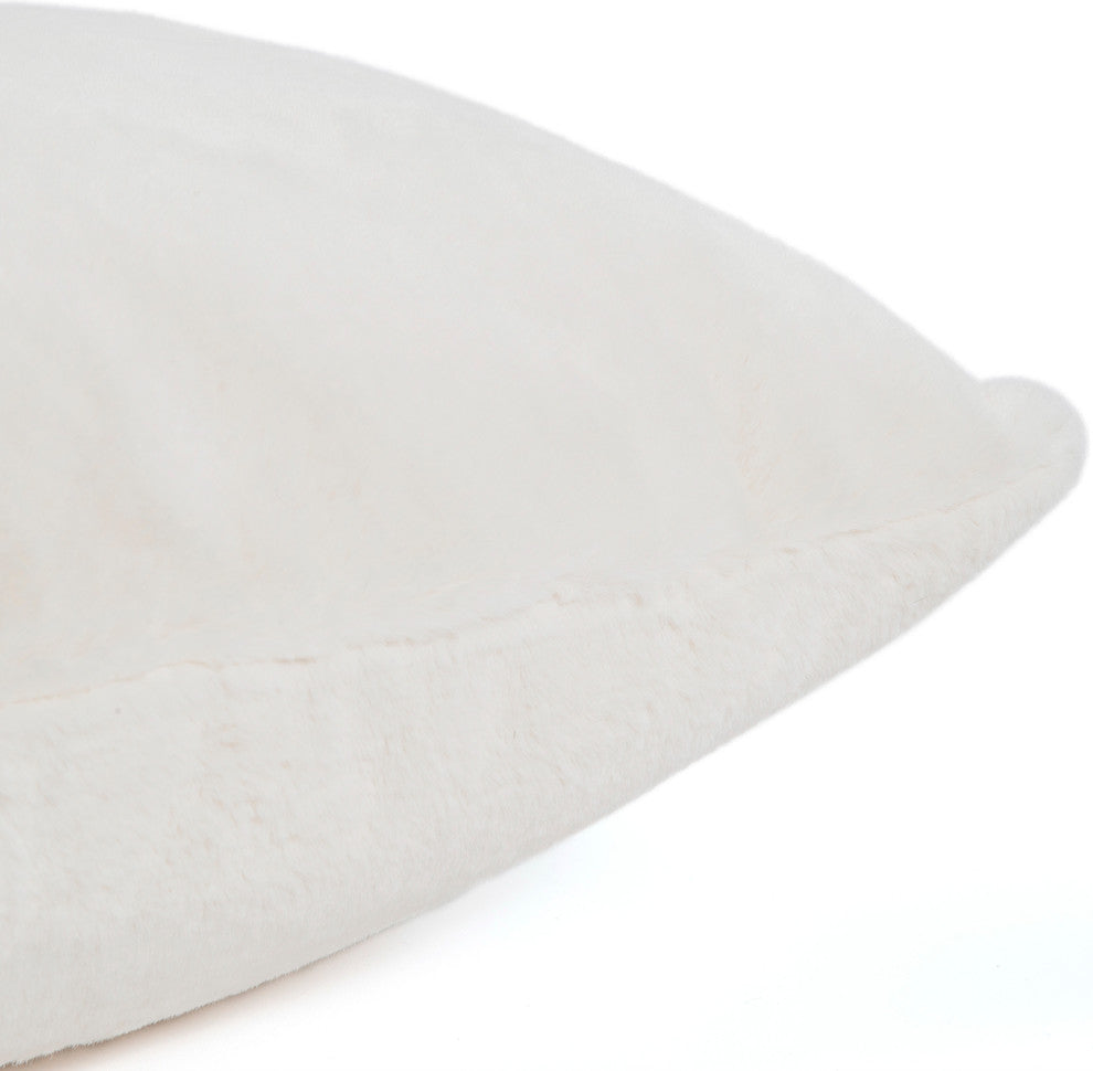 Luxe Faux Fur Pillow Cover, Cream