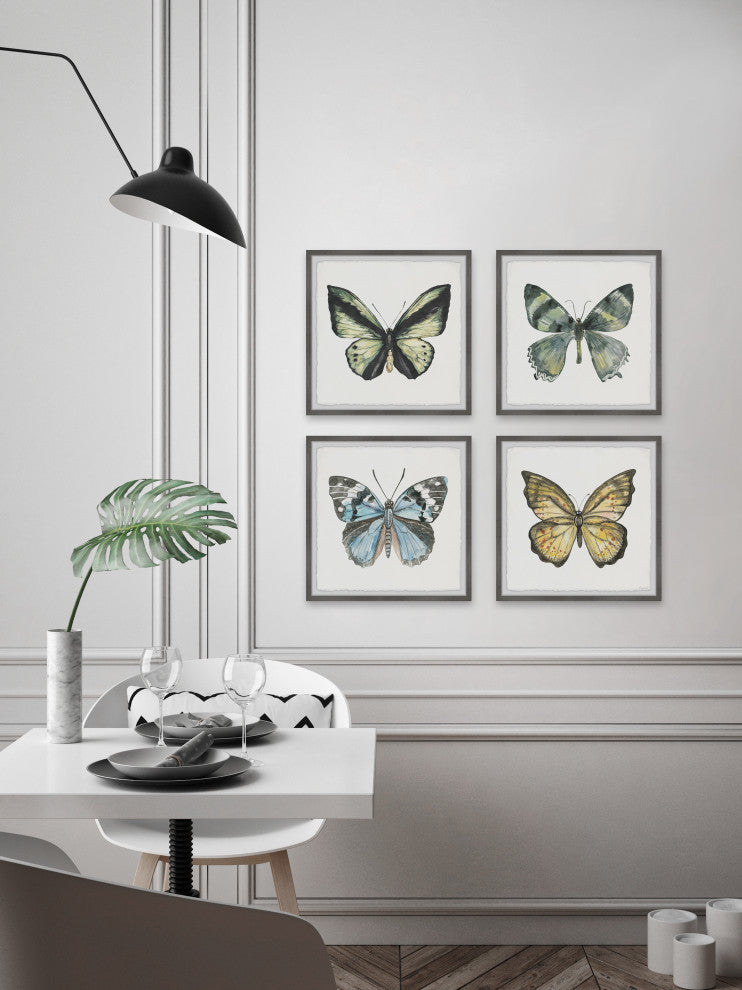 Fly Like a Butterfly Quadriptych, Set of 4, 18x18 Panels
