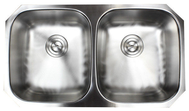 32" Stainless Steel Undermount Double Bowl Kitchen Sink and Accessories