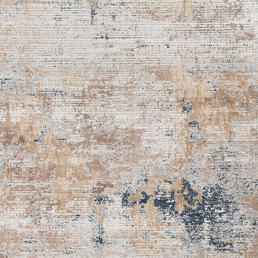 Haleena Menno Gold Polyester Blend Area Rug, 5'3"x7'6"