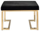 Acme Boice Ottoman, Black Fabric and Champagne