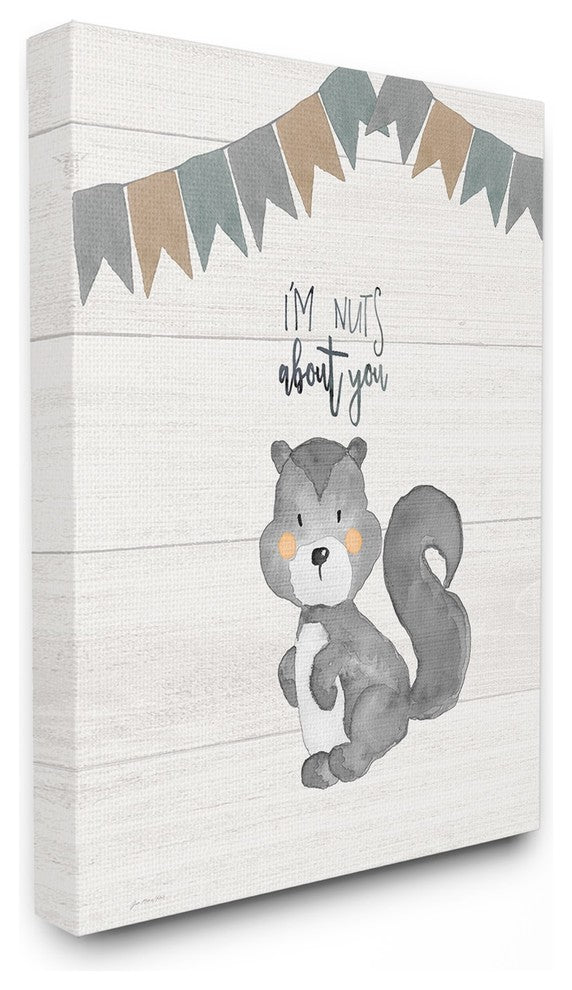 Stupell Ind. I'M Nuts About You Squirrel Canvas Art, 24x30