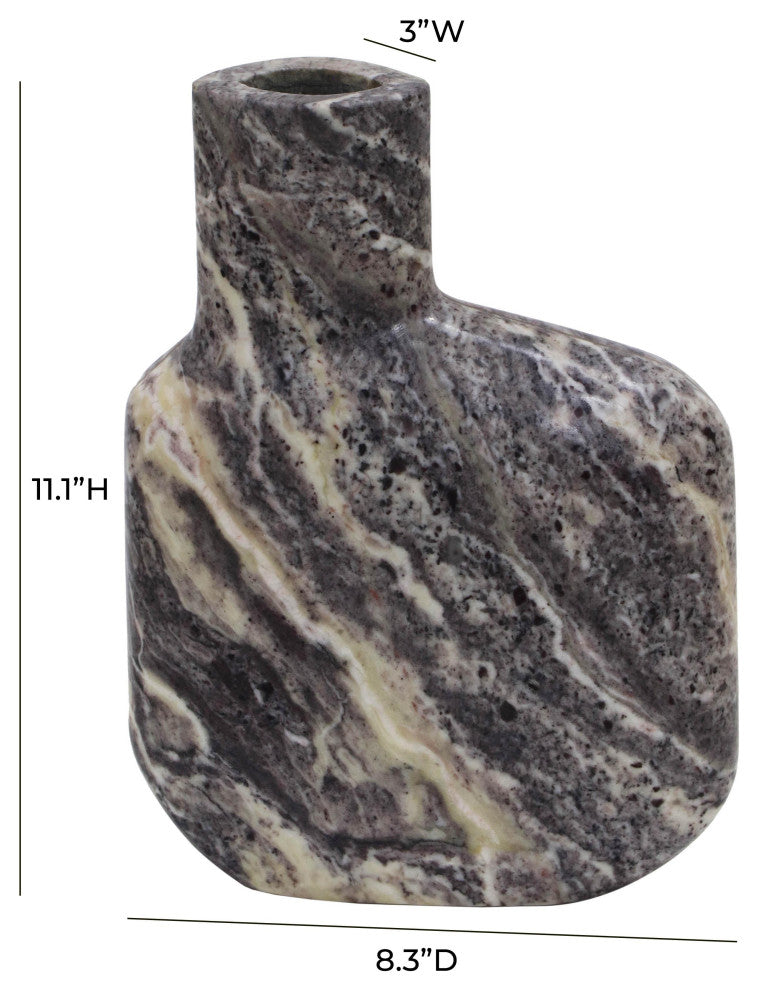 Pika Gray Marble Vase, Large