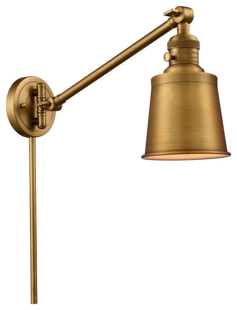 Addison 1-Light LED Swing Arm Light, Brass, Shade: Oil Rubbed Bronze