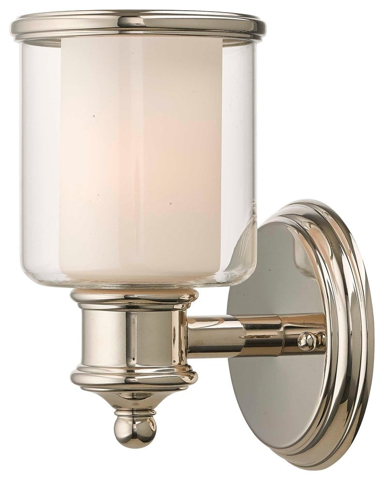 Livex Lighting Middlebush Polished Nickel Light Wall Sconce, Polished Nickel