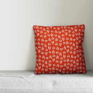 Red Rooster Pattern Throw Pillow, 18"x18"