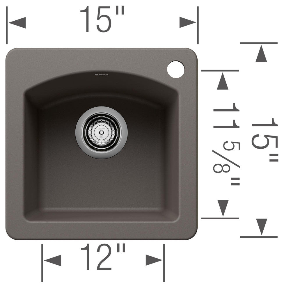 Blanco 440205 Diamond 15" Drop-In or Undermount Single Basin - Soft White