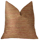 French Brick Orange and Beige Luxury Throw Pillow, 20"x20"