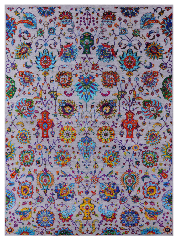 9' 10" X 14' 4" Persian Handmade Wool & Silk Rug - Q15571