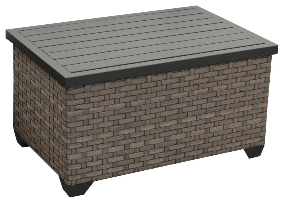Monterey 5 Piece Outdoor Wicker Patio Furniture Set 05b, Terracotta