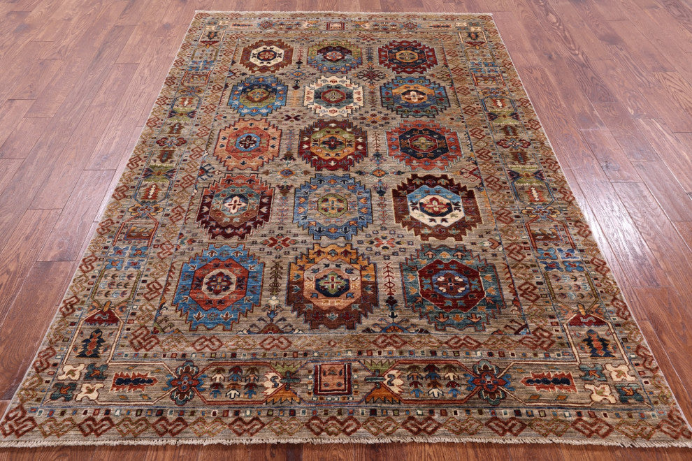 5' 7" X 7' 11" Fine Turkmen Handmade Wool Rug - Q12521