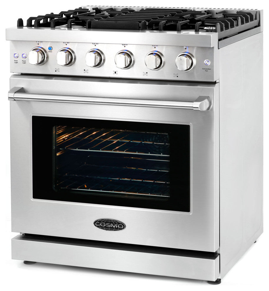 30" Freestanding Range with 5 Gas Sealed Burners & Convection Oven