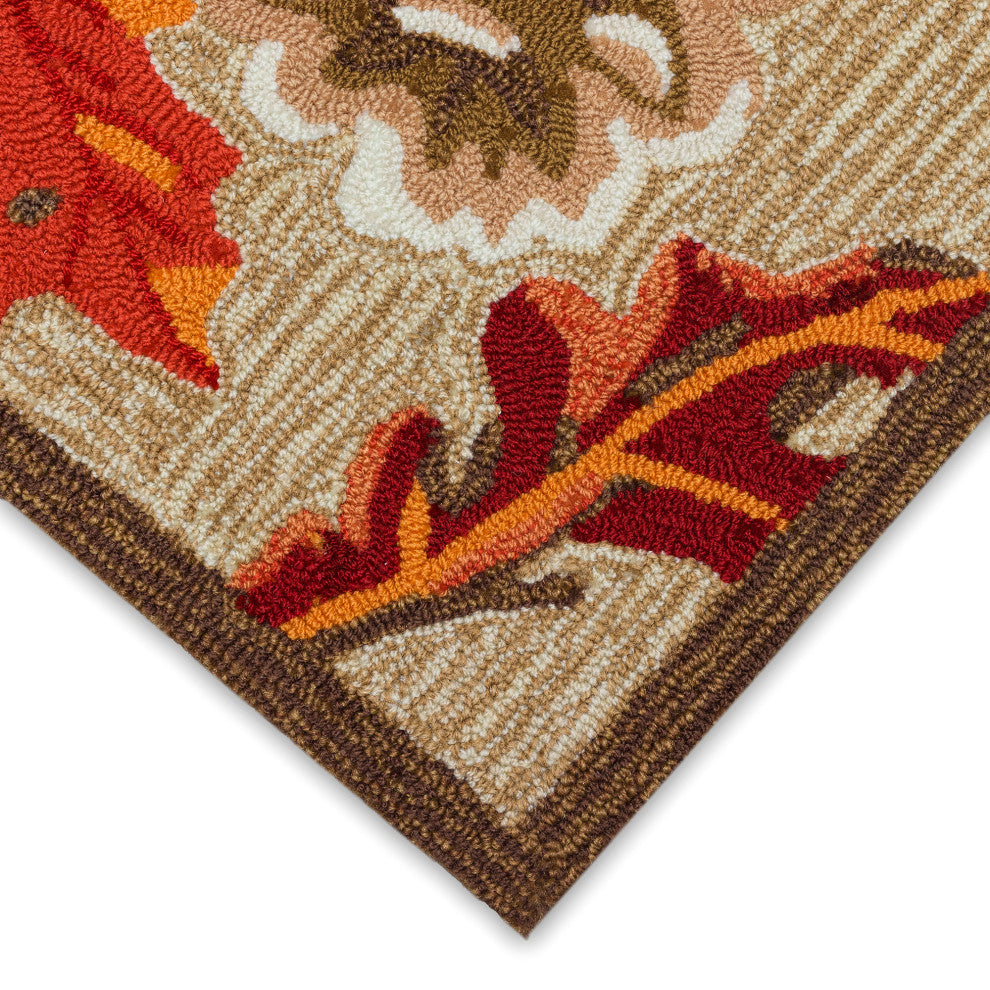 Ravella Falling Leaves Indoor/Outdoor Rug Natural 2'x8'