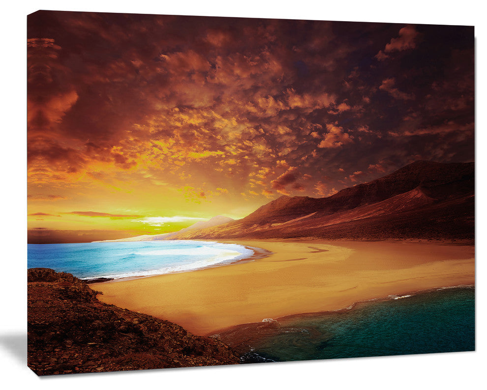 Cofete Beach Fuerteventura, Landscape Canvas Art Print, 60"x28"