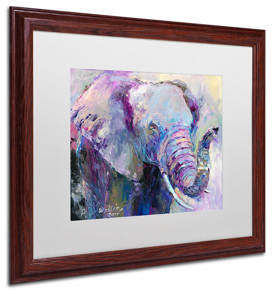 "Blue Elephant" by Richard Wallich, Matted Framed Art