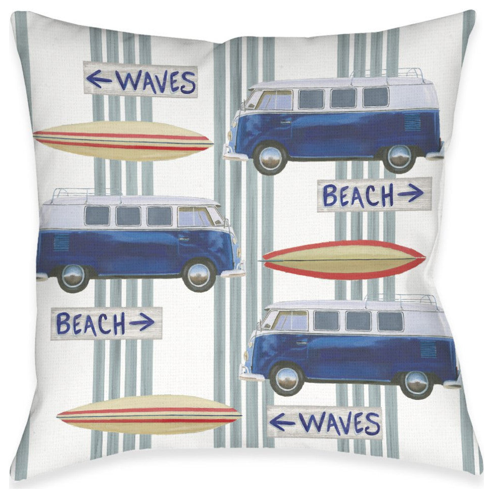 Laural Home Beach Time 18" X 18" Indoor Decorative Pillow