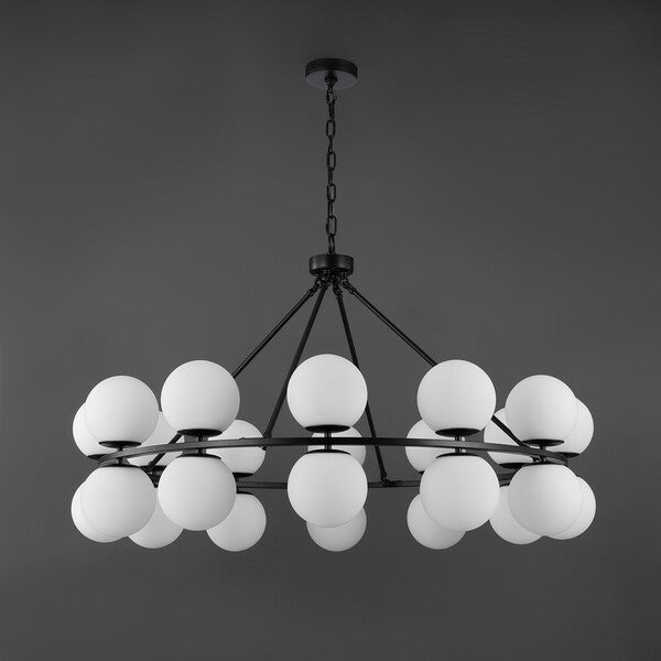 Safavieh Couture Traycee Metal Round Chandelier Black / White