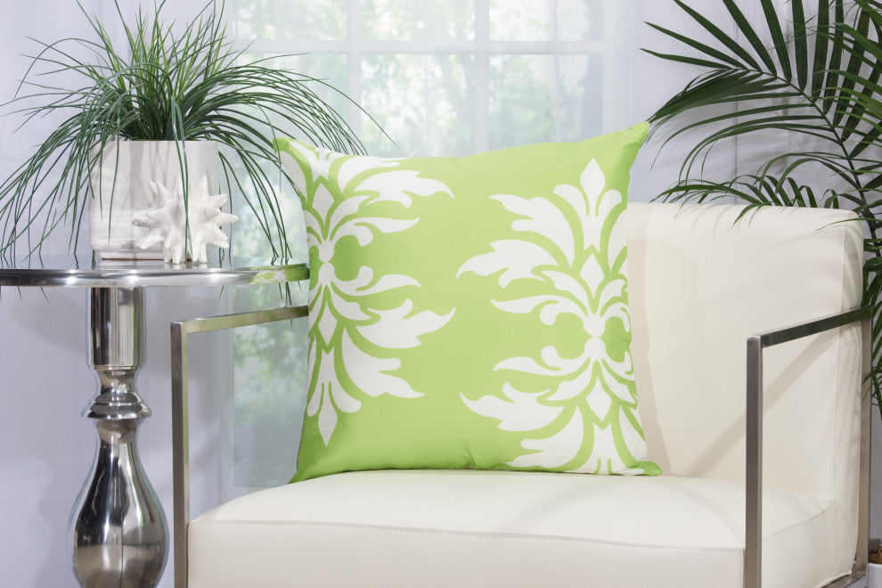 Mina Victory AS065 Throw Pillow, Apple/Green, 20" x 20"