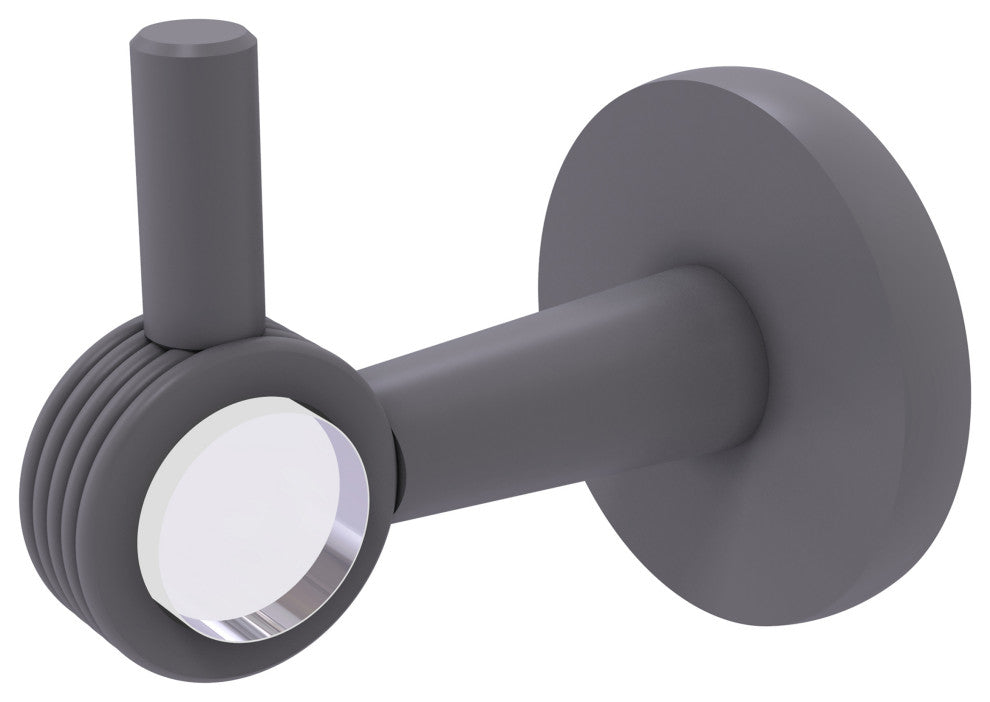 Clearview Robe Hook with Groovy Accents, Matte Gray