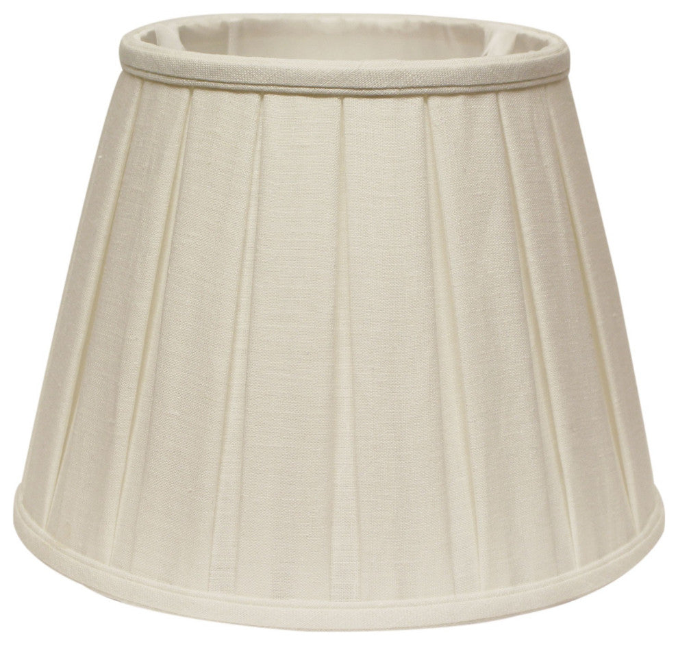 16" White Slanted Paperback Linen Lampshade With Box Pleat