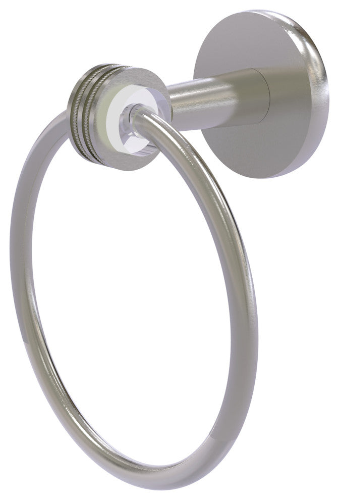 Clearview Towel Ring with Dotted Accents, Satin Nickel
