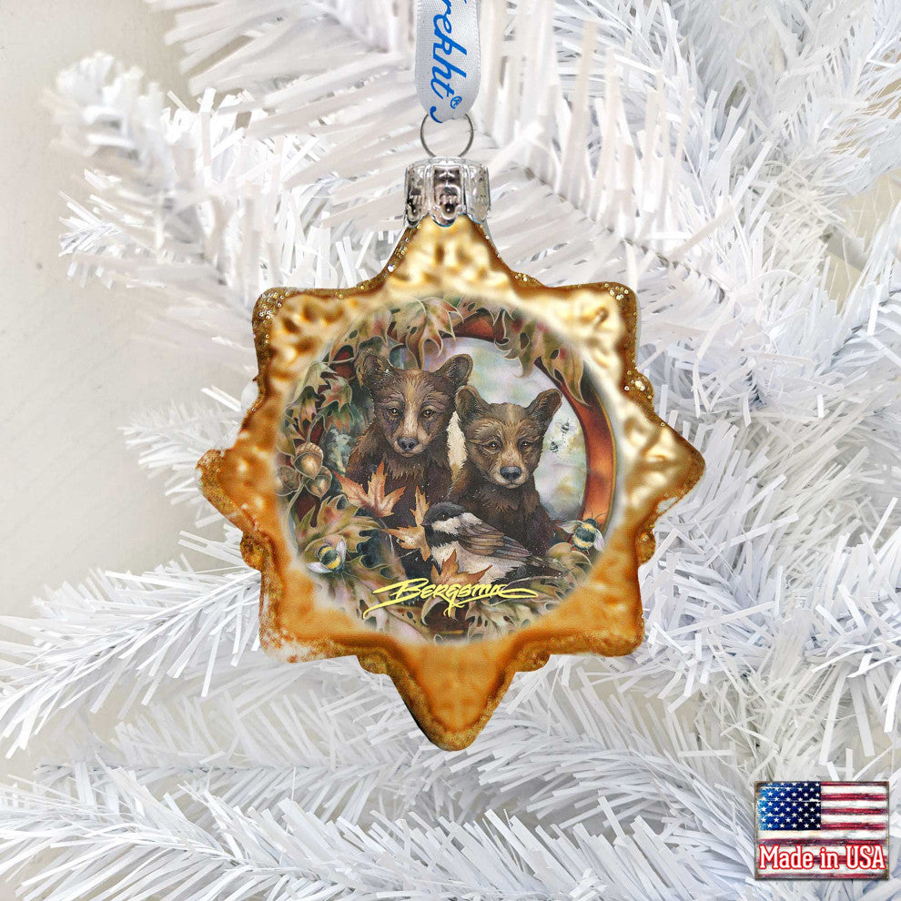 Simple Joys Black Bear Cubs Mercury Glass Ornament