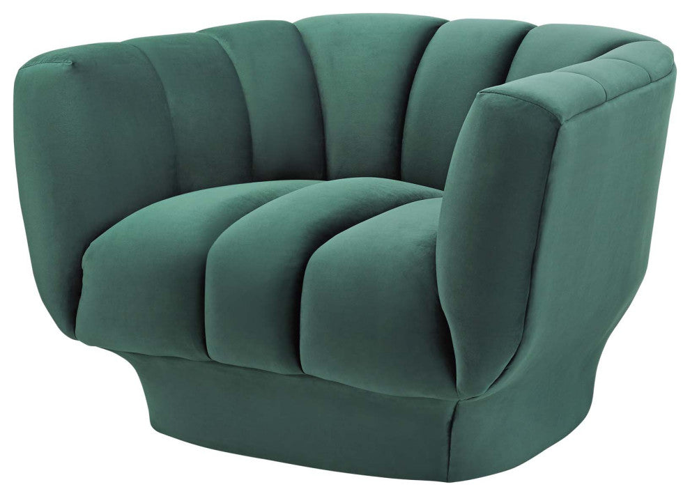Tufted Armchair Accent Chair, Set of 2, Velvet, Green, Modern, Lounge