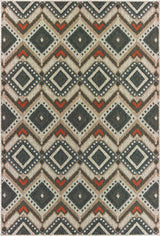 Oriental Weavers Latitude Grey/ Orange Geometric Indoor/Outdoor Rug 9'10"X12'10"