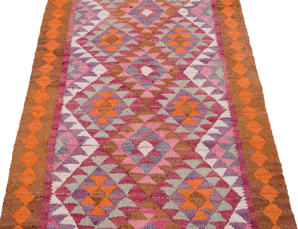 Vintage Turkish Kilim Runner 3' x 10' 4", 36 in. x 124 in.