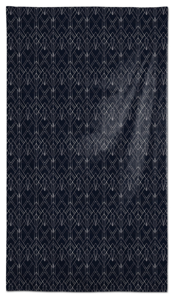 Navy White Depattern  58x102 Tablecloth