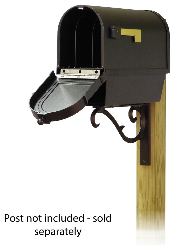 Berkshire Mailbox With Newspaper Tube & Sorrento Front Mailbox Mounting Bracket