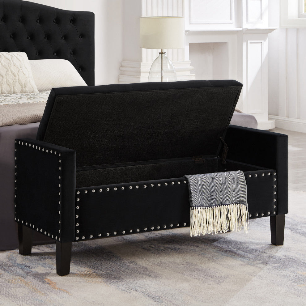 Gewnee Upholstered Tufted Button Storage Bench