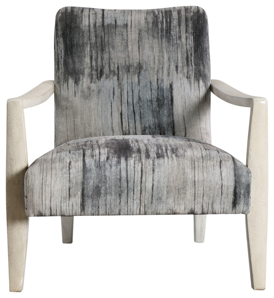 Watercolor Gray Chenille Accent Chair