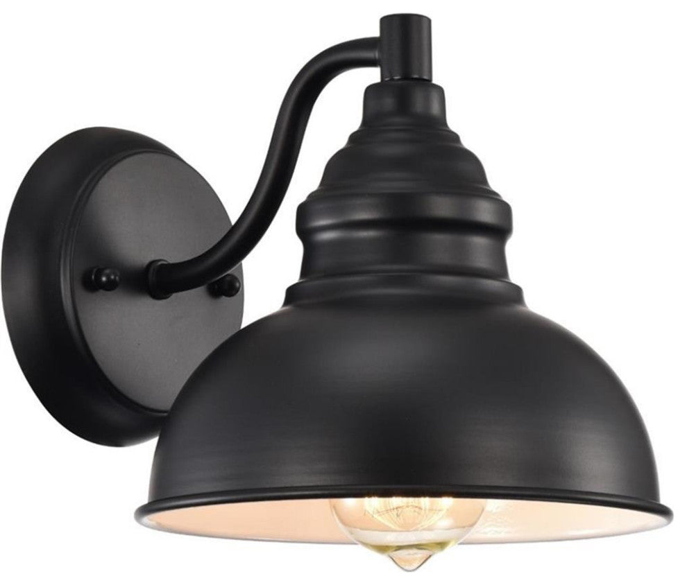 CHLOE Ironclad Industrial 1 Light Textured Black Indoor Wall Sconce 8" Wide