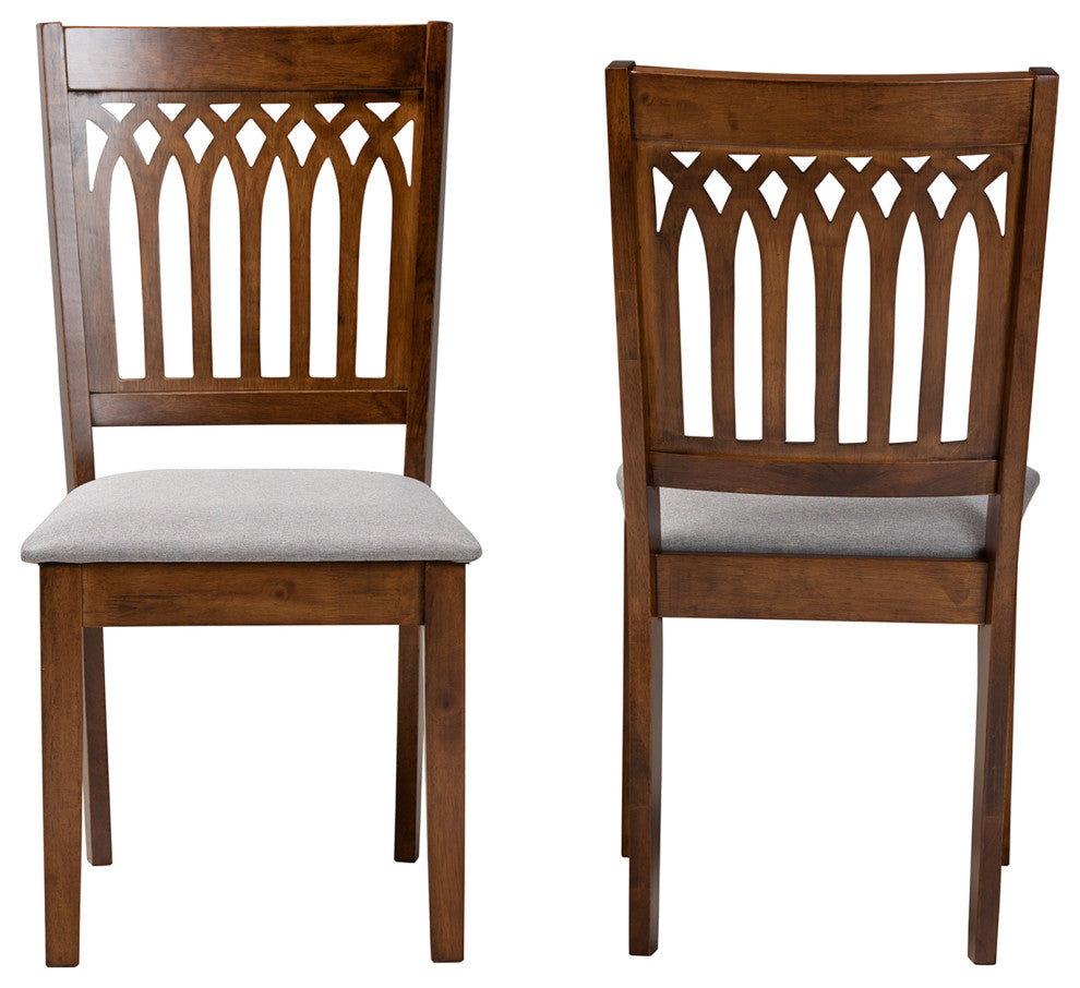 Marsala Modern Collection, Gray/Walnut Brown, Dining Chair