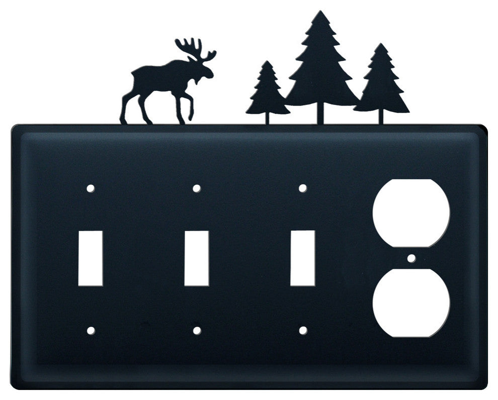 Triple Switch and Single Outlet, Moose and Pine Trees