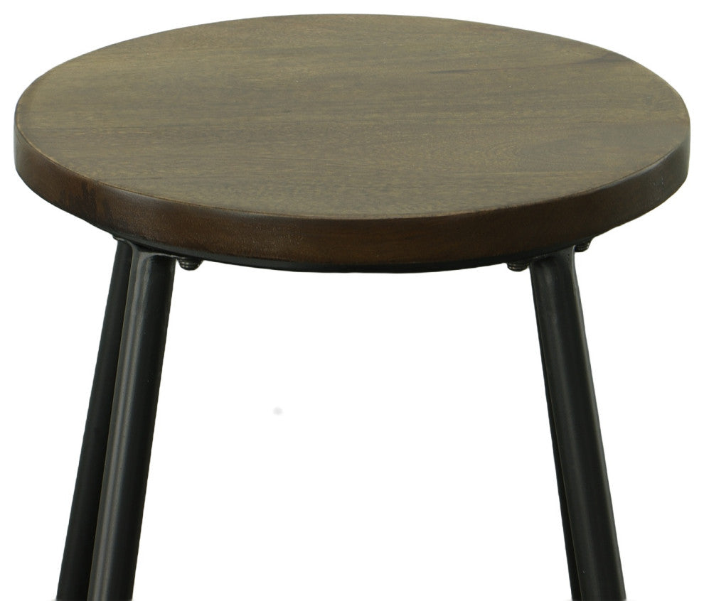 Illona 24" Counter Height Stool Set of 2, Elm/Black