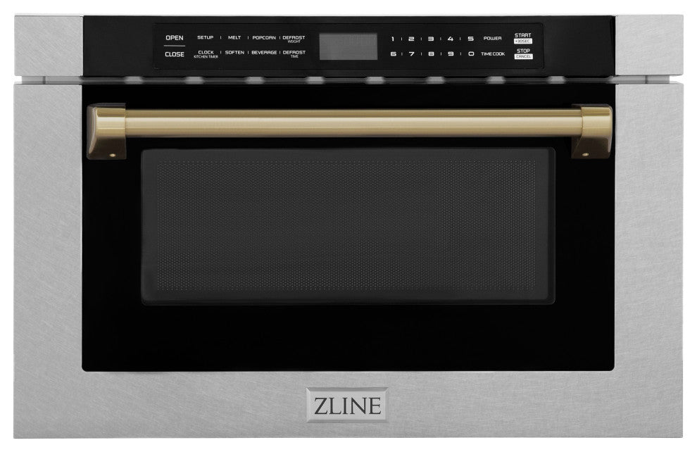 ZLINE Microwave Drawer s, DuraSnow and Champagne Bronze MWDZ-1-SS-H-CB