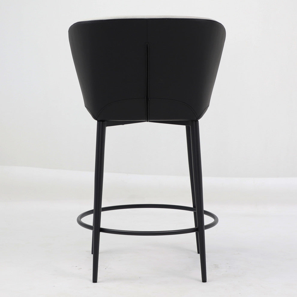 Elite Living Camilla Wingback Modern 25.5" Counter Stool, Taupe/Black