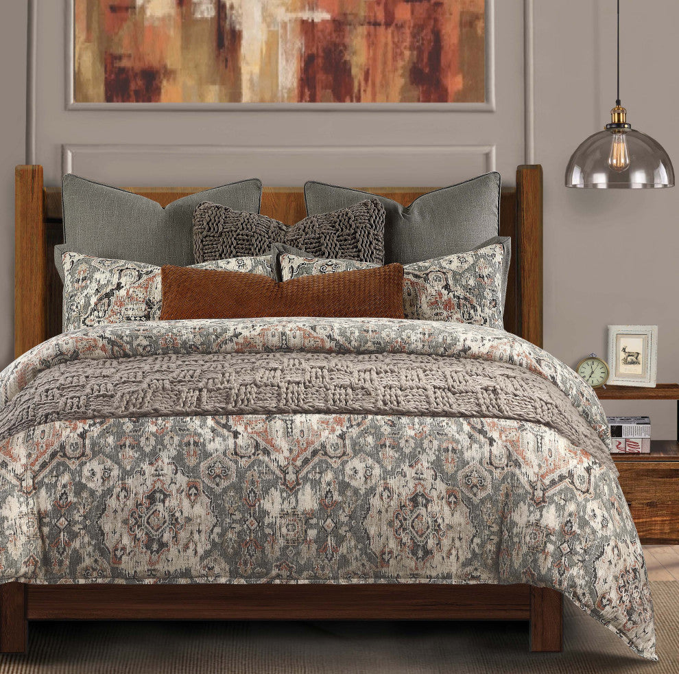 3-Piece Carmen Vintage Kilim Comforter Set, Super Queen