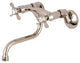 Kingston Brass Adjustable Center Wall Mount Bathroom Faucet, Polished Nickel