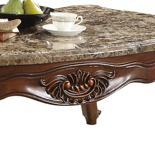 ACME Jardena Coffee Table, Marble and Cherry Oak