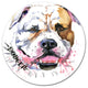 Cute Dog With Open Mouth, Animal Disc Metal Artwork, 11"