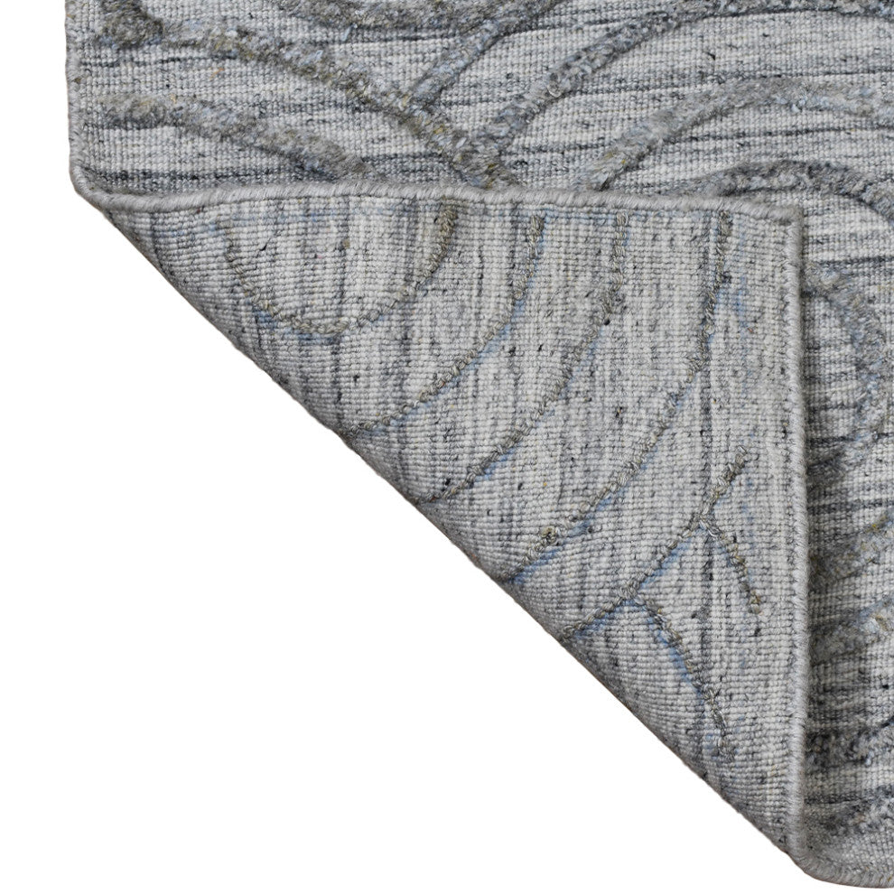 HAND WOVEN FLAT WEAVE KILIM POLYESTER AREA RUGS -Rectangle,Light Gray,Geometric, [Rectangle] 5'x8'