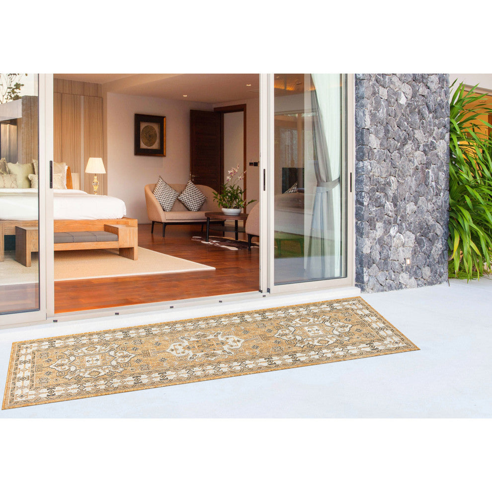 Carmel Kilim Indoor/Outdoor Rug, Sand, 1'11"x7'6"
