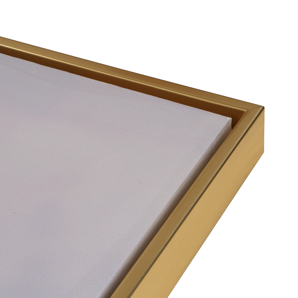 Cityscape Abstract Wall Art 36x47 With Gold Frame, Teal
