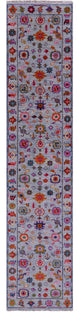 2' 7" X 12' 1" Runner Turkish Oushak Hand-Knotted Wool Rug - Q15906