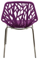Leisuremod Asbury Stackable Dining Chair with Chome Legs, Purple